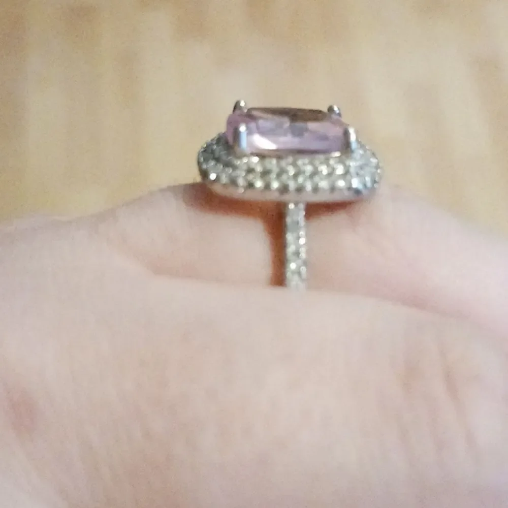 Pink Diamond Princess Cut Ring - Picture 10 of 12